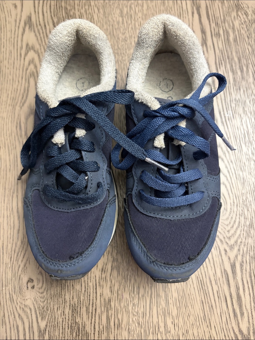 Cat & Jack Navy and Cream Kids Lace-Up Sneakers
